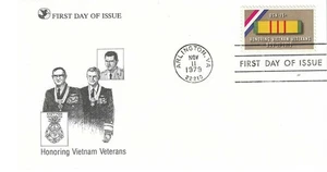 US Sc# 1802 VIETNAM VETERANS RIBBON FDC READERS DIGEST CACHET U/A - Picture 1 of 1