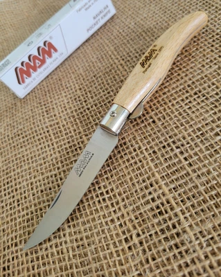 MAM Ibericas Linerlock Folding Knife 3" Stainless Steel Blade Beechwood Handle - Image 1 of 4