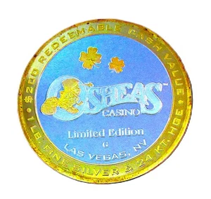 ONE POUND .999 FINE SILVER O'SHEAS CASINO LAS VEGAS MINT CONDITION - Picture 1 of 6