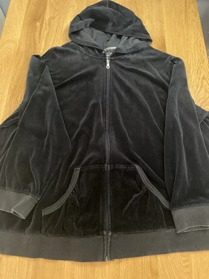 Chaqueta de maternidad para mujer chaqueta de terciopelo negro talla 3X cremallera completa con capucha Foto 1 de 4