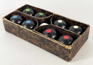 FINE SET OF VINTAGE CARPET BOWLS + JACK  by BANDA BIAS INDOOR BOWLING BALLS - Picture 1 of 7
