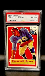 Roosevelt Brown 1956 Topps #41 RC PSA 6 HOF Rookie NY Giants NFL Football Karte! - Bild 1 von 2