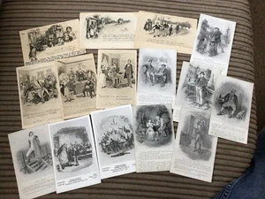 COLLECTION OF 15 EARLY POSTCARDS FEATURING SCENES FROM CHARLES DICKENS NOVELS - Picture 1 of 1