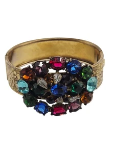 Vintage Stunning Czech Glass Fruit Salad Bangle Bracelet (A9281) - Picture 1 of 6