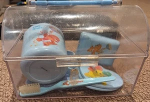 AGC 1984 Vtg Care Bears Bathroom Travel Kit Set Cup Mirror Comb Toothbrush Towel - Picture 1 of 24