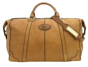 Goldpfeil 1980s West Germany CARACCIOLA Brown Leather 2-Way Shoulder Duffel Bag - Picture 1 of 10