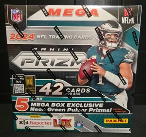 2024 Panini Prizm NFL Football Trading Cards Mega Box NEON GREEN PULSAR PRIZMS! - Picture 1 of 2