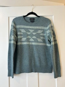 Pendleton Washable Wool Aqua Blue Sweater Aztec Snowflake Women Size Medium EUC - Picture 1 of 4