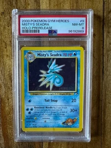 POKEMON TCG - GYM HEROES PRELANZAMIENTO - MISTY'S SEADRA 9/132 - PSA 8 - Imagen 1 de 2