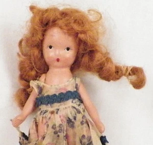 Nancy Ann Storybook Doll All Bisque Red Hair 5.5in Dress Torn NAME HELP #199 - Picture 1 of 8