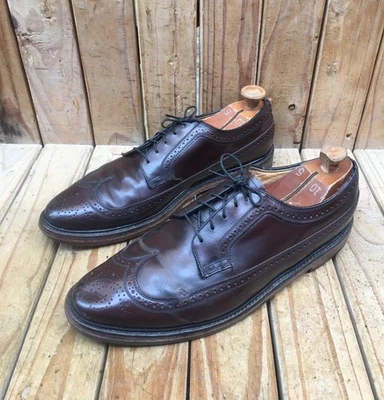 Florsheim Imperial marrón concha cordobés punta de ala larga zapatos de... - Imagen 1 de 4