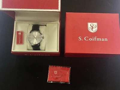 NEW IN BOX S. Coifman SC0467 Silver Dial 44mm Quartz Watch MSRP $495 - Image 1 of 4