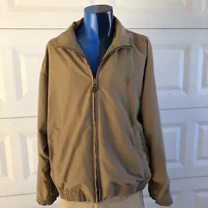 Vintage Chaps Harrington Jacket Mens XL Beige Full Zip Lightweight Golf READ - Picture 1 of 21