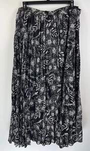 NEW LuLaRoe DeAnne 3XL Accordion Pleated Maxi Wrap Skirt Black & White Daisies - Picture 1 of 6