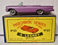 1962 Matchbox # 39 B-PONTIAC CONVERTIBLE - mint- in original box