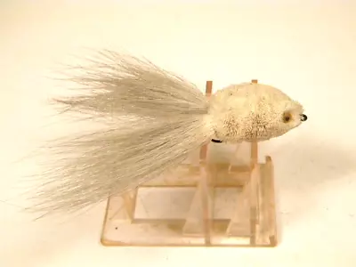 Señuelo crankbait vintage de pelo blanco con mosca de ratón Foto 1 de 3