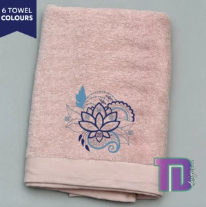 Flower pattern Embroidered Bath Sheet Towel - Picture 1 of 2