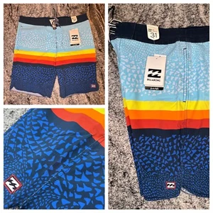 Billabong Fifty50 LT Board Shorts Men’s Size 31 Swim Surf Trunks Blue Stretch - Picture 1 of 11