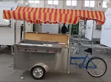 Gas Powered Hotdog Taco Food Beverage Bike Bicycle W/ Griddle and Deep Fryers
