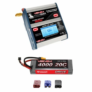 Venom 20C 2S 4000mAh 7.4V LiPo Battery with Pro Touch Charger Combo - Picture 1 of 7