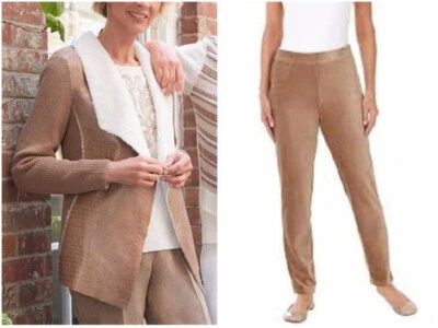 ALFRED DUNNER 16 Moleskin Suéter Chaqueta y Tejido Pana Pierna Ajustada Pantalón Nuevo con Etiquetas $128 Foto 1 de 4