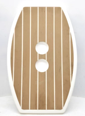 Boston Whaler Boat Faux Teak Wood Bow Table Top 28" x 17-1/2" - Immagine 1 di 4