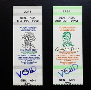 Grateful Dead Ticket Veneta Oregon Country Fairgrounds Field Trip 8/22,23/1992 - Picture 1 of 9