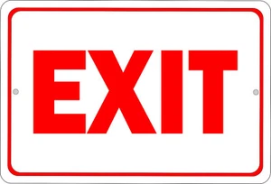 EXIT, INSEGNA IN ALLUMINIO 8X12 S018 - Foto 1 di 1