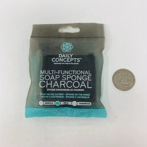 DAILY CONCEPTS Multi-Functional Soap Sponge Charcoal 45g/1.60 oz New Sealed - Picture 1 of 2