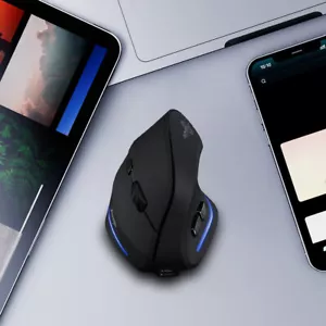 Vertical Ergonomic Mouse Bluetooth-Compatible +2.4GHz+Wired 4800 DPI 7 Buttons - Picture 1 of 9