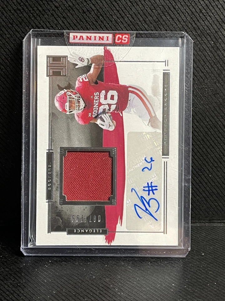 2022 IMPECCABLE RC ROOKIE Kennedy Brooks Boomer Sooner Patch Auto   Oklahoma - Image 1 of 1