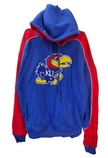 Colesseum Men's Kansas Jayhawks Long Sleeve Hoodie Sweater Jacket,Red/Blue,Small