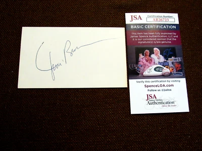 JIM BROWN CLEVELAND BROWNS HOF SIGNED AUTO VINTAGE INDEX CARD JSA BEAUTY - Image 1 of 3