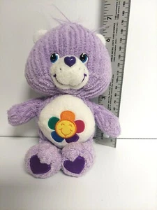 Peluche morbido Care Bears Harmony Bear Lil' ciniglia fiore viola 8" 2003 - Foto 1 di 4