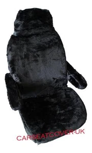 For MERCEDES SPRINTER MOTORHOME SEAT COVERS - BLACK FAUX FUR + ARMREST COVERS - Picture 1 of 1