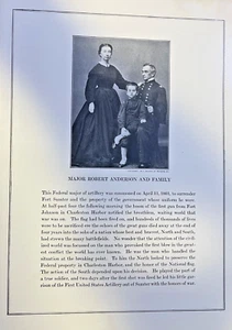 1912 Vintage Illustration Major Robert Anderson and Family - Picture 1 of 2