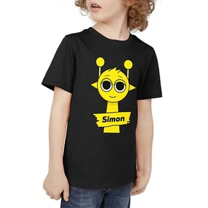 T-shirt jaune Sprunki Simon pour enfants Sprunki chemise pour jeunes enfants - Photo 1/13