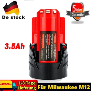 Batería para Milwaukee M12 B2 12V Voltios 3,5Ah M12B3 Rojo NUEVO Li-Ion Original 2412 2402 - Imagen 1 de 12