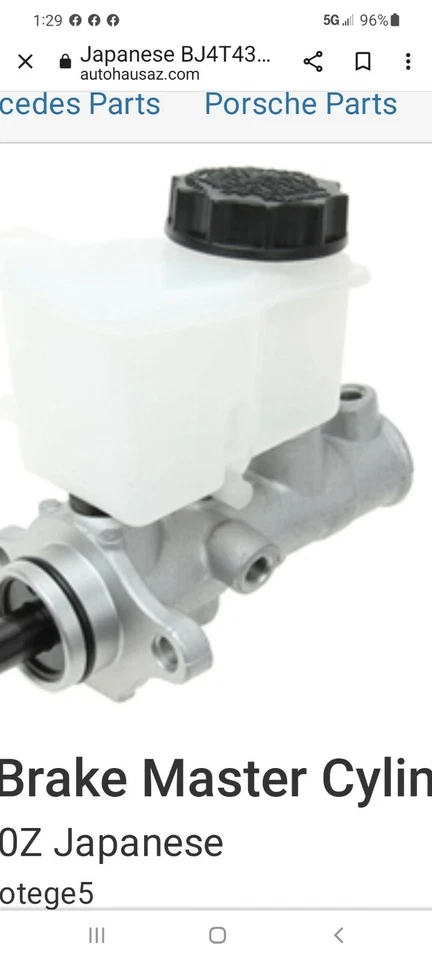 BRAKE MASTER CYLINDER P1336 FOR MAZDA PROTEGE AND PROTEGE 5 Foto 1 de 4