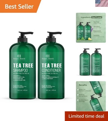 Organic Tea Tree Shampoo and Conditioner Set | For Healthy Hair - 16 Fl Oz Each - Image 1 of 4