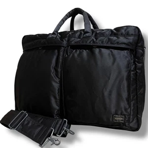 PORTER Tanker Overnight Briefcase Black Nylon 2Way Bag Japan Yoshida Used - Picture 1 of 17