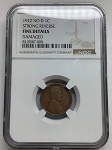 1922 No D Lincoln Cent Strong Reverse NGC Fine Details - Picture 1 of 3