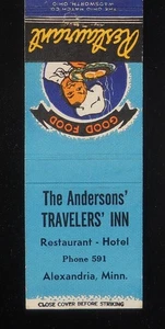 1950s The Andersons' Travelers' Inn Hotel Restaurant Phone 591 Alexandria MN MB - Bild 1 von 2