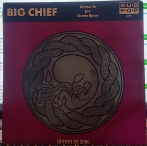 BIG CHIEF WHITE VINYL 7" BLOWOUT KIT / CHROME HELMET NECROS SUB POP 1990 - Picture 1 of 2