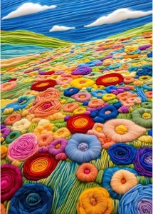Rompecabezas de 1000 piezas flores de fieltro pradera, ¡caja nueva sellada! - Imagen 1 de 2
