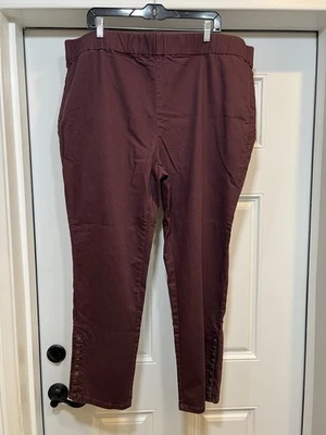 soft surroundings Women Pants Burgundy Pull On Casual Cotton Straight Sz 2X - Image 1 of 4
