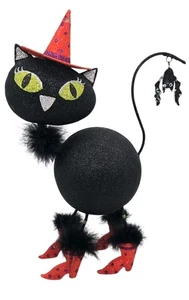 Pier 1 Brillo Gato Y Murciélago Halloween Decoración Vintage Fabuloso Brillo - Imagen 1 de 10