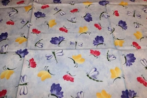 Fireflies Butterflies on Blue Cotton fabric Daisy Kingdom 22x44 - Picture 1 of 1