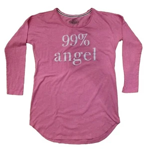 Y2k VTG Victorias Secret Sleep Shirt Pink Long Sleeve Size XS 99% Angel PJs - Picture 1 of 5