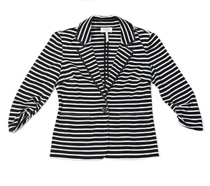 Laundry by Shelli Segal Women's Teen Black/White Striped Blazer / Jacket - Sz: 4 - Picture 1 of 8